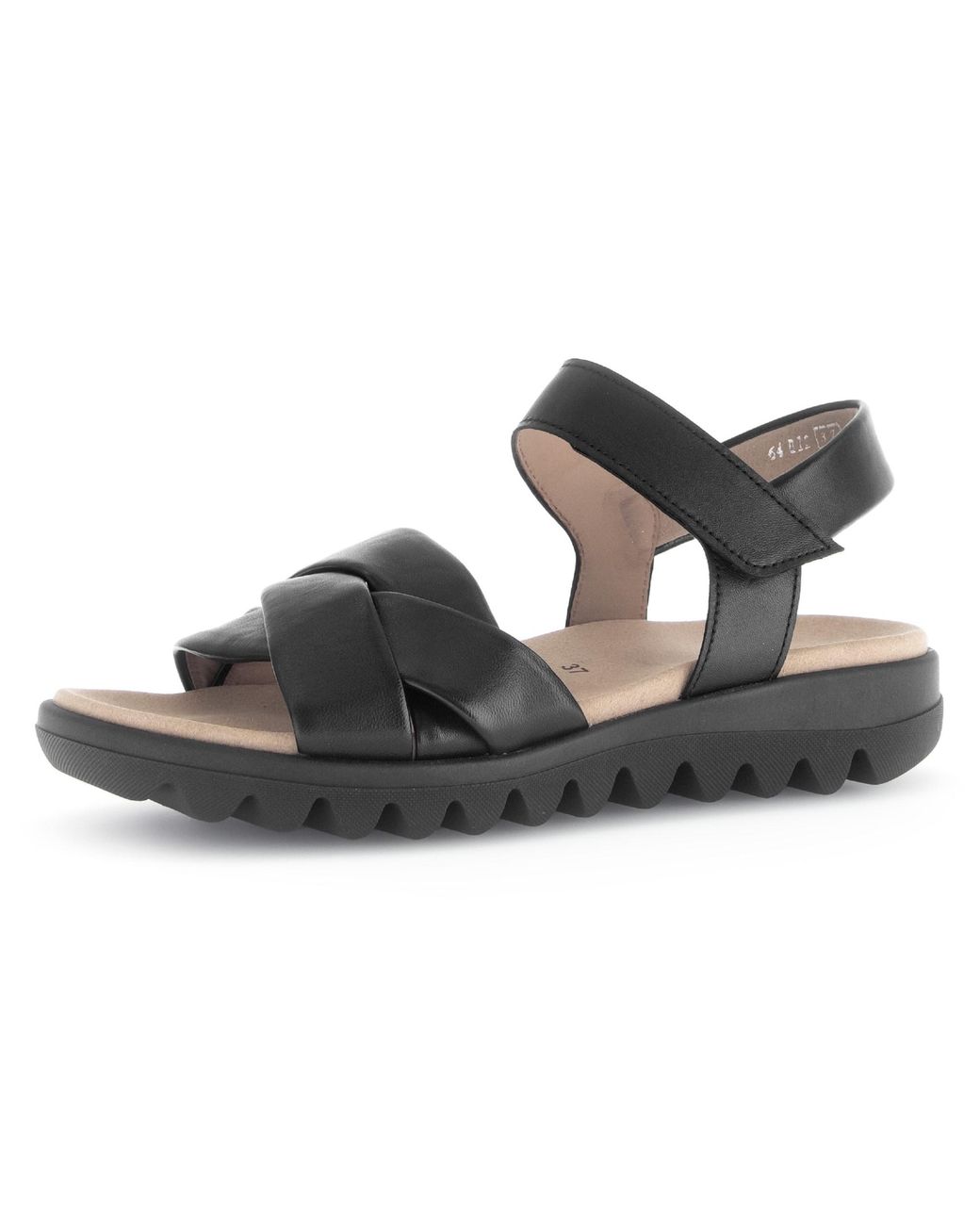 Gabor Black Riemchensandale, Sommerschuh, Keilsandalette, Bequemschuh mit Klettverschluss