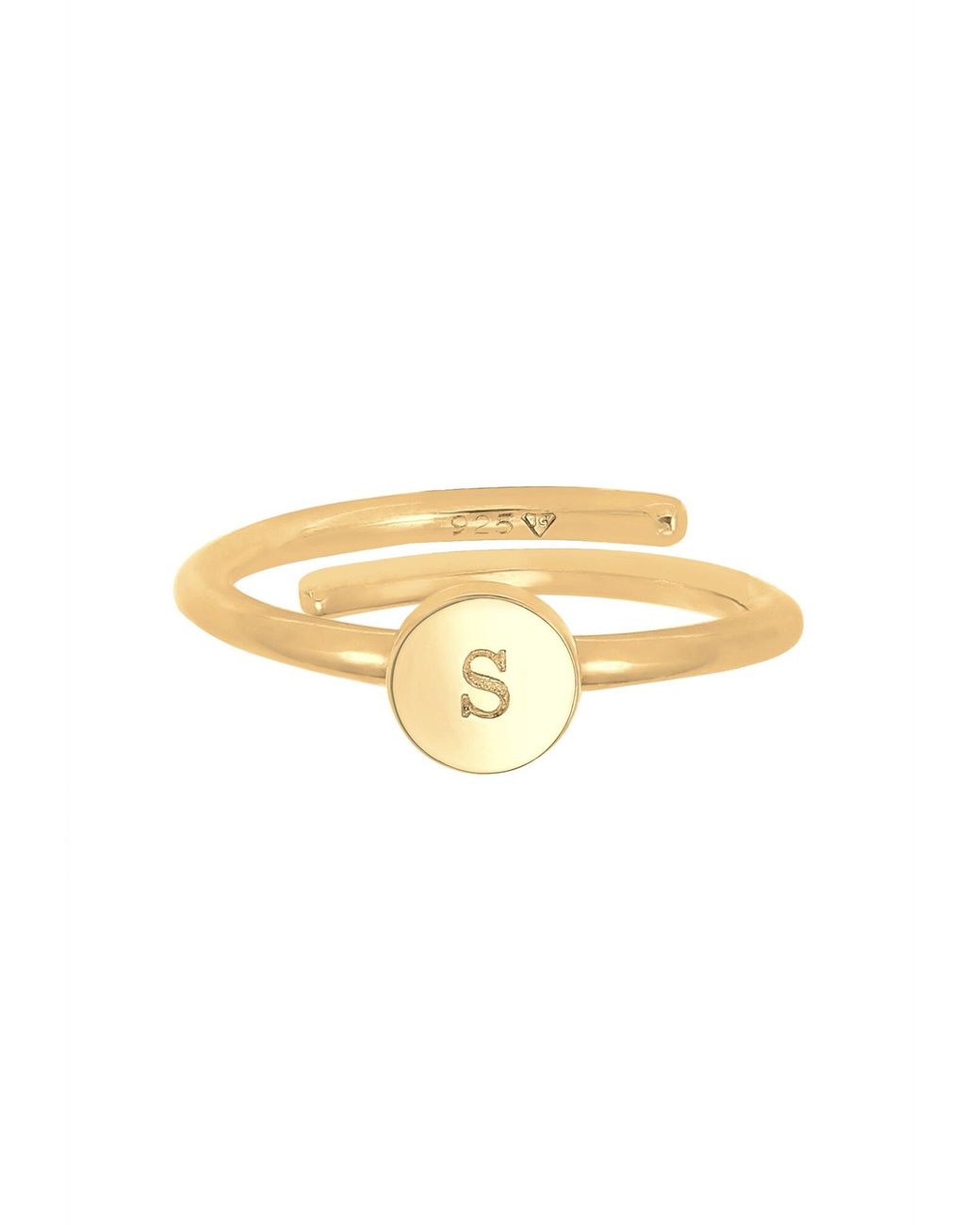 Elli Jewelry Metallic Ring Initial, Buchstabe