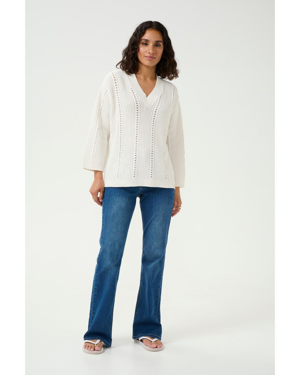 Kaffe White Pullover Lorri