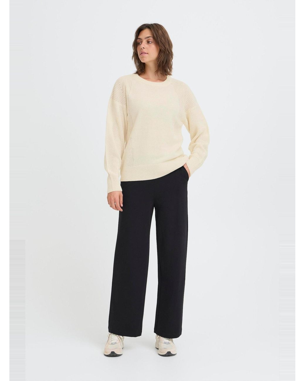 Oxmo White Strickpullover Oxiselmo