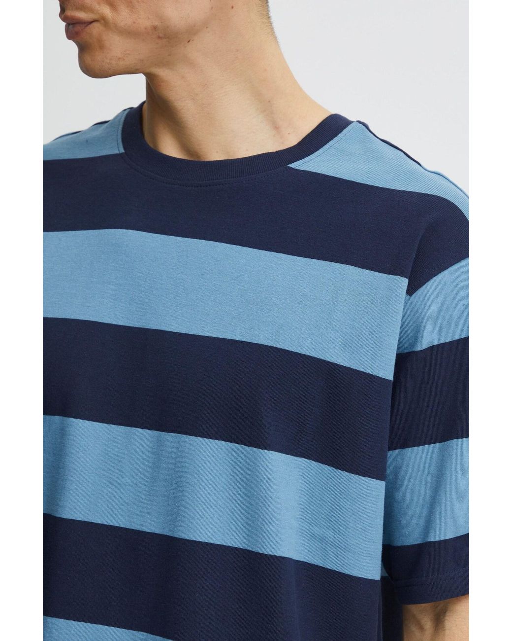 Solid T-Shirt Joey in Blue für Herren