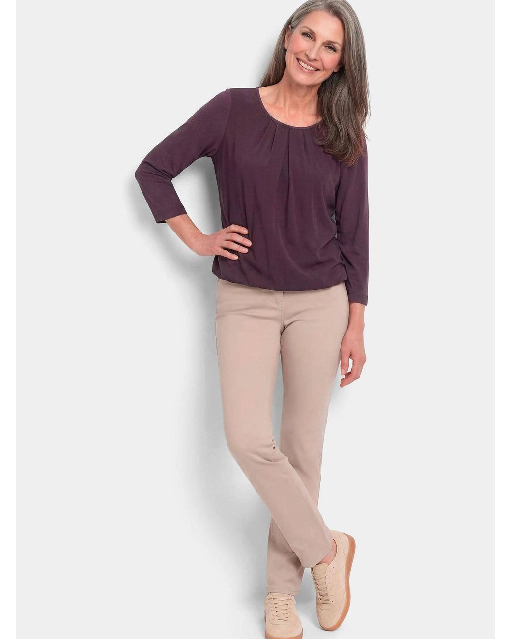 Goldner Purple Bluse