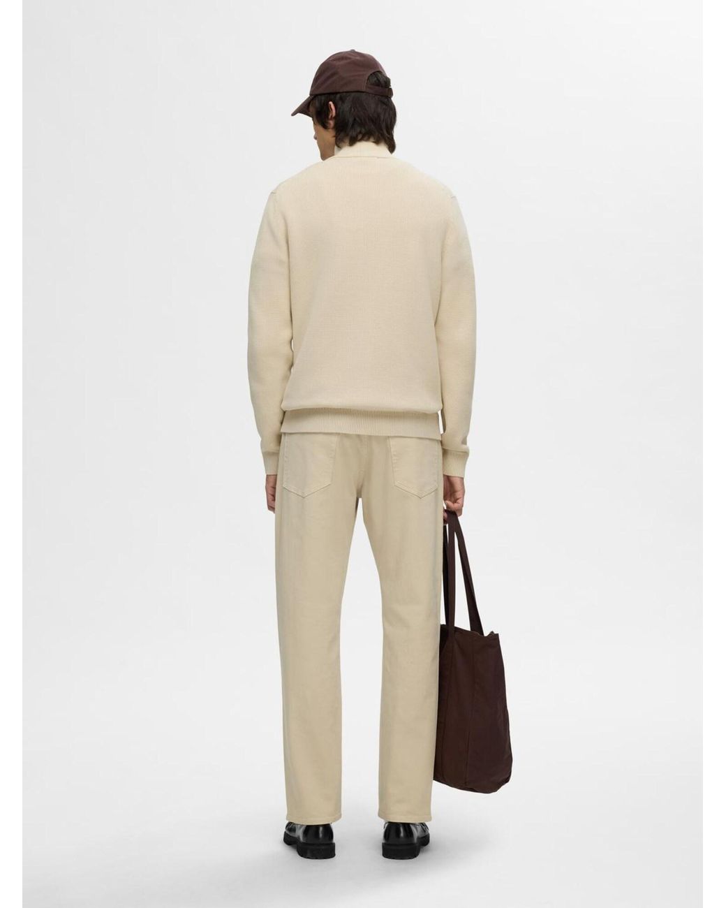 SELECTED Strickjacke Dane in White für Herren