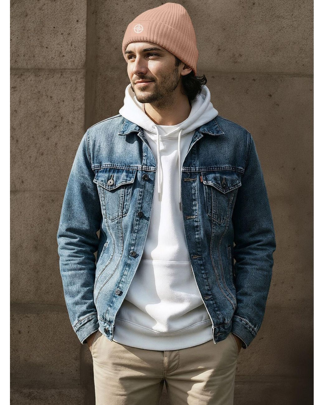 Neverless Mütze Kompass in Pink für Herren