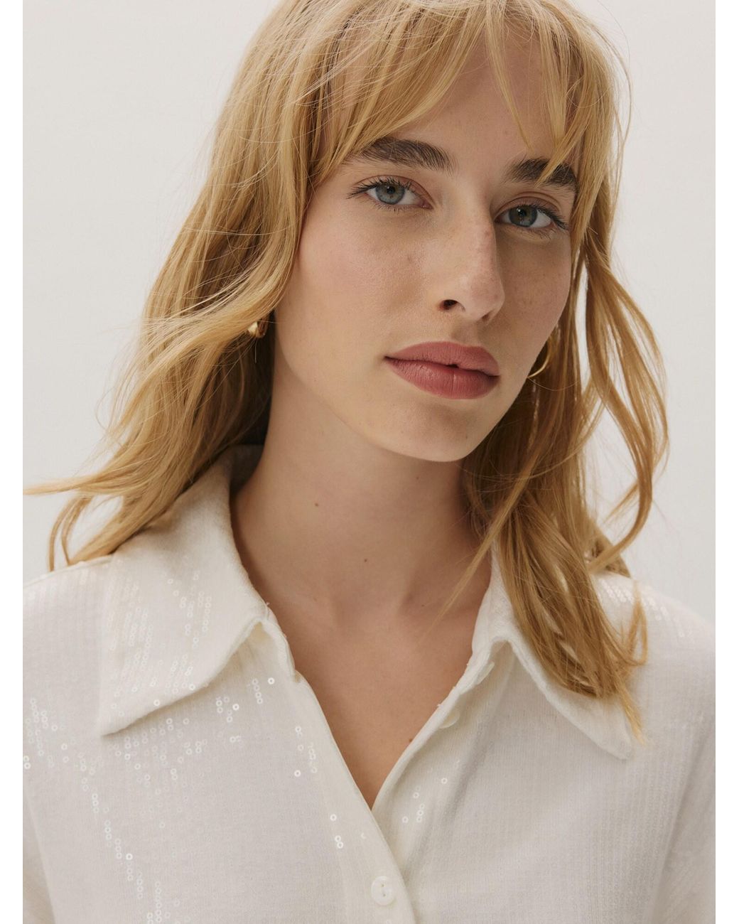 KAVAZI White Shirt Sequins