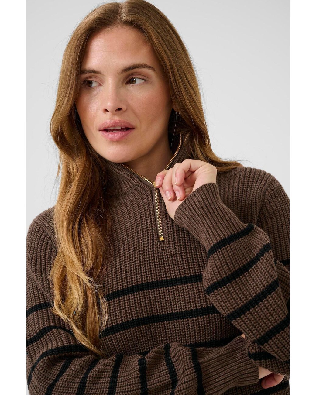 Kaffe Brown Pullover Alioa