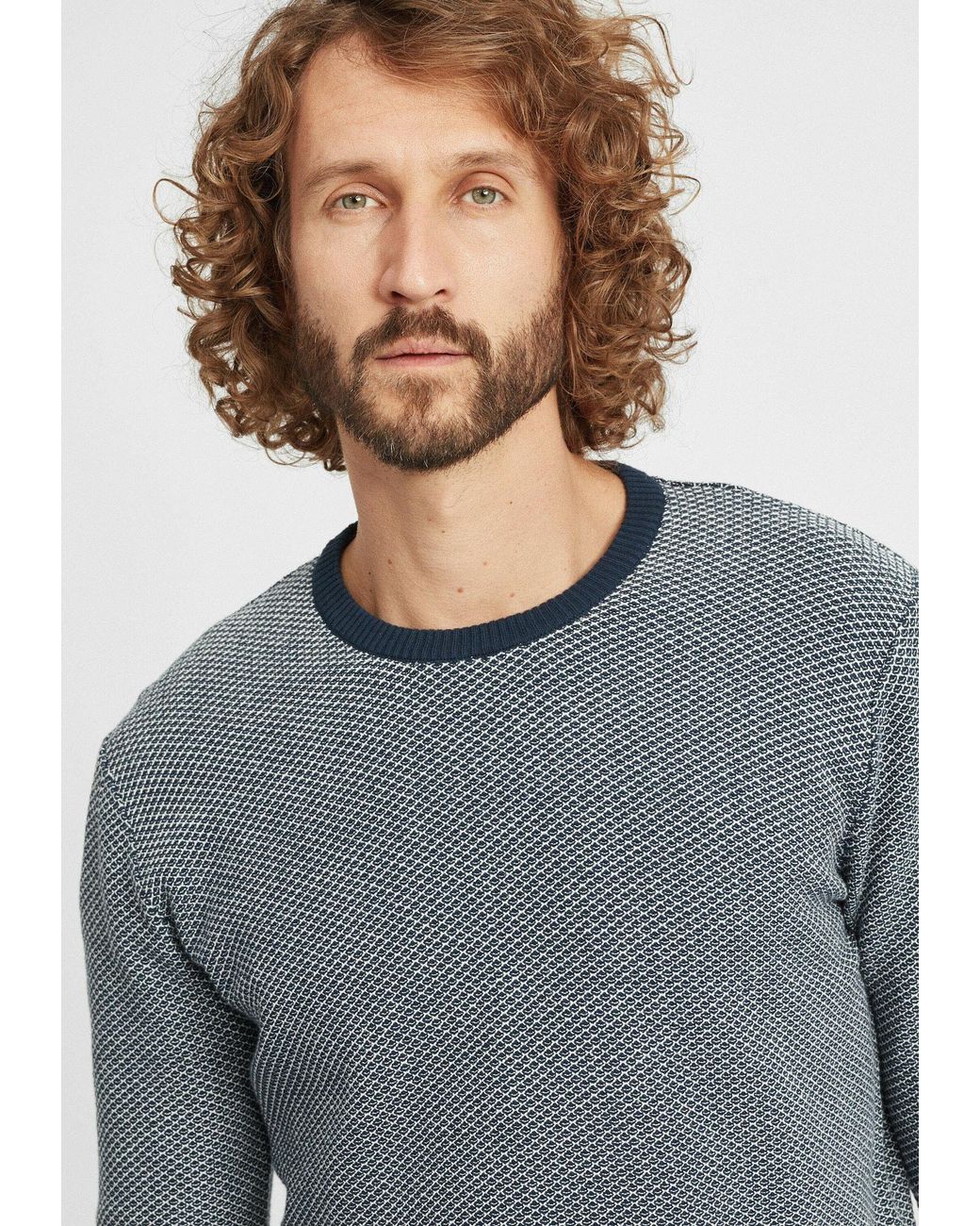 Solid Strickpullover ' dumon ' in Gray für Herren