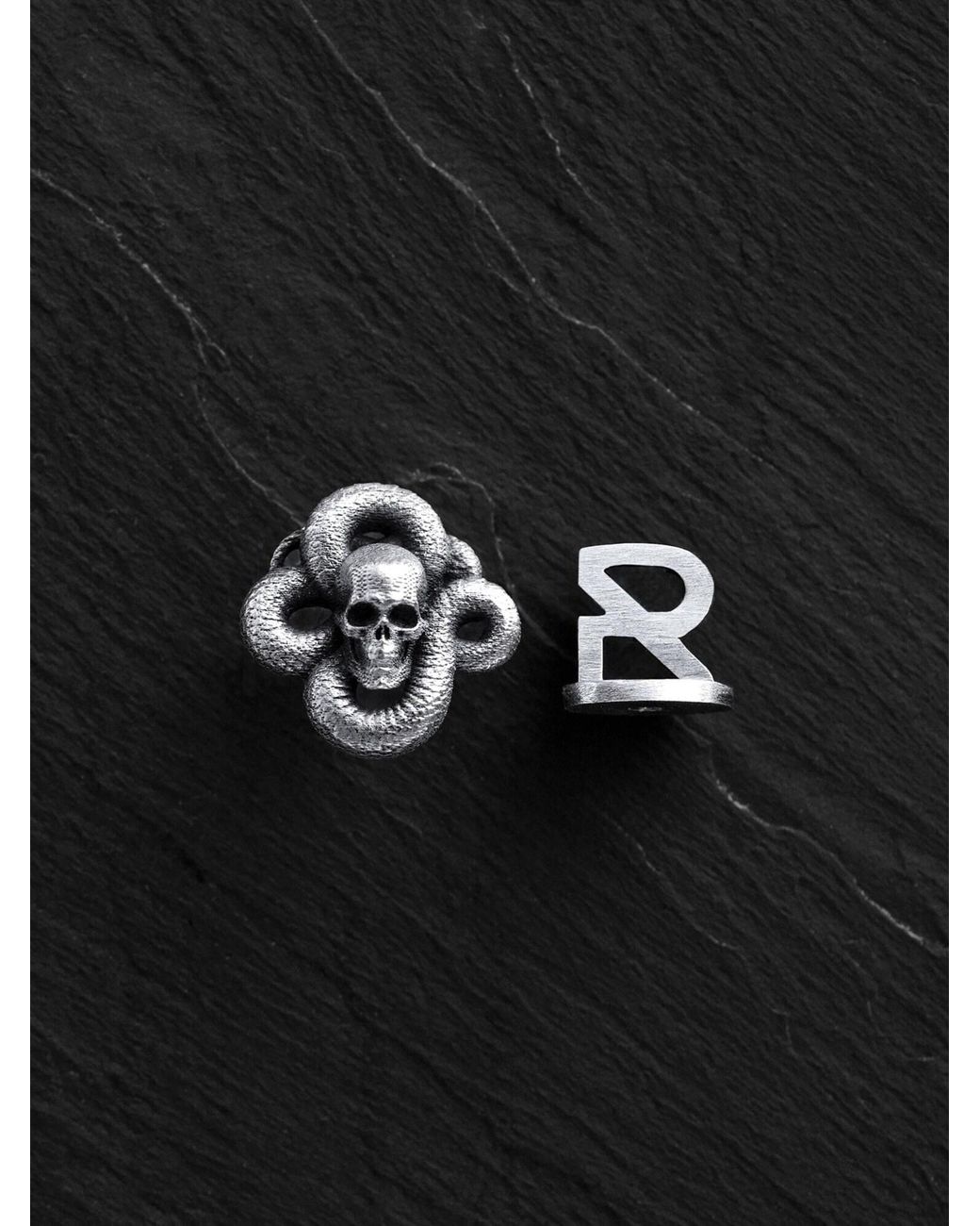 REYTEL Ohrring Morte Serpens in Metallic für Herren