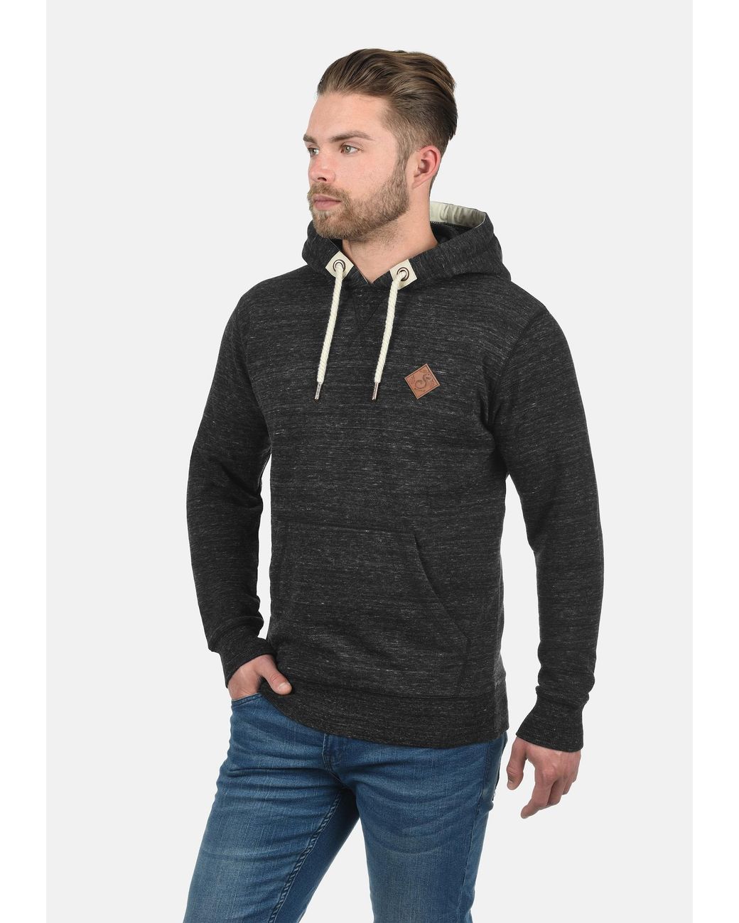 Solid Sweatshirt Kevin in Black für Herren