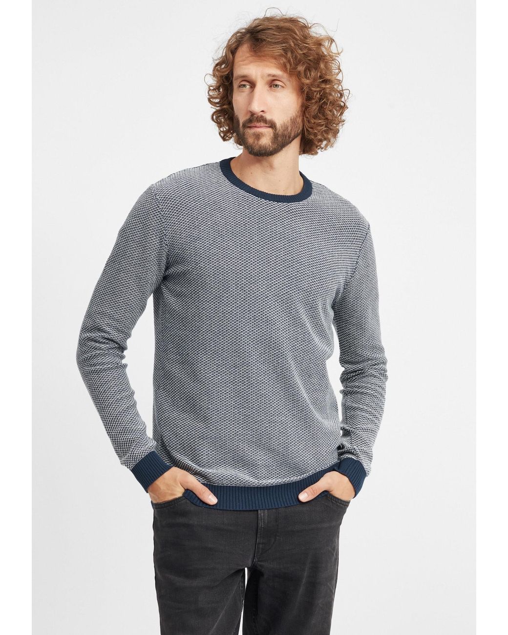 Solid Strickpullover ' dumon ' in Gray für Herren