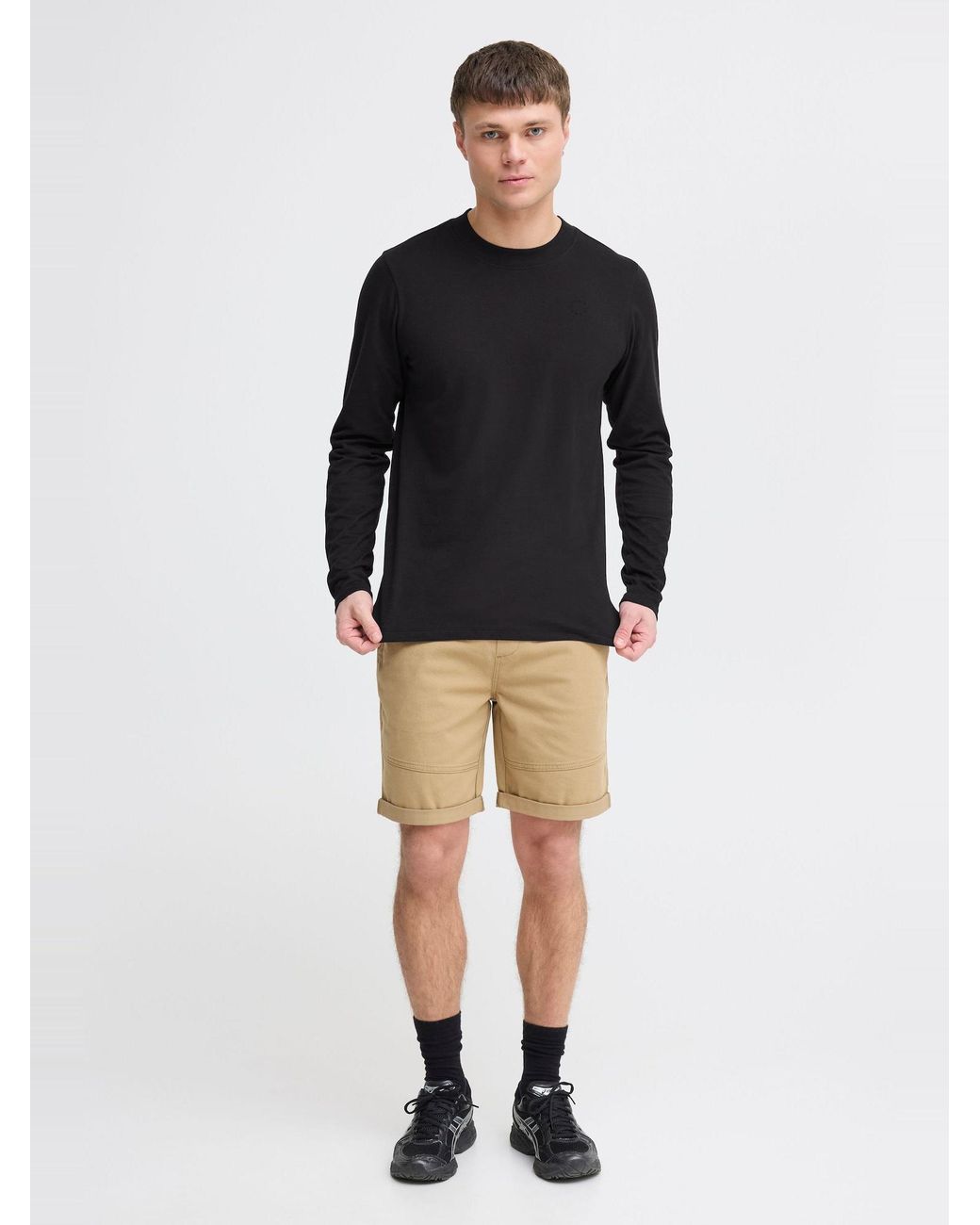 Solid Langarmshirt Sdodatten in Black für Herren