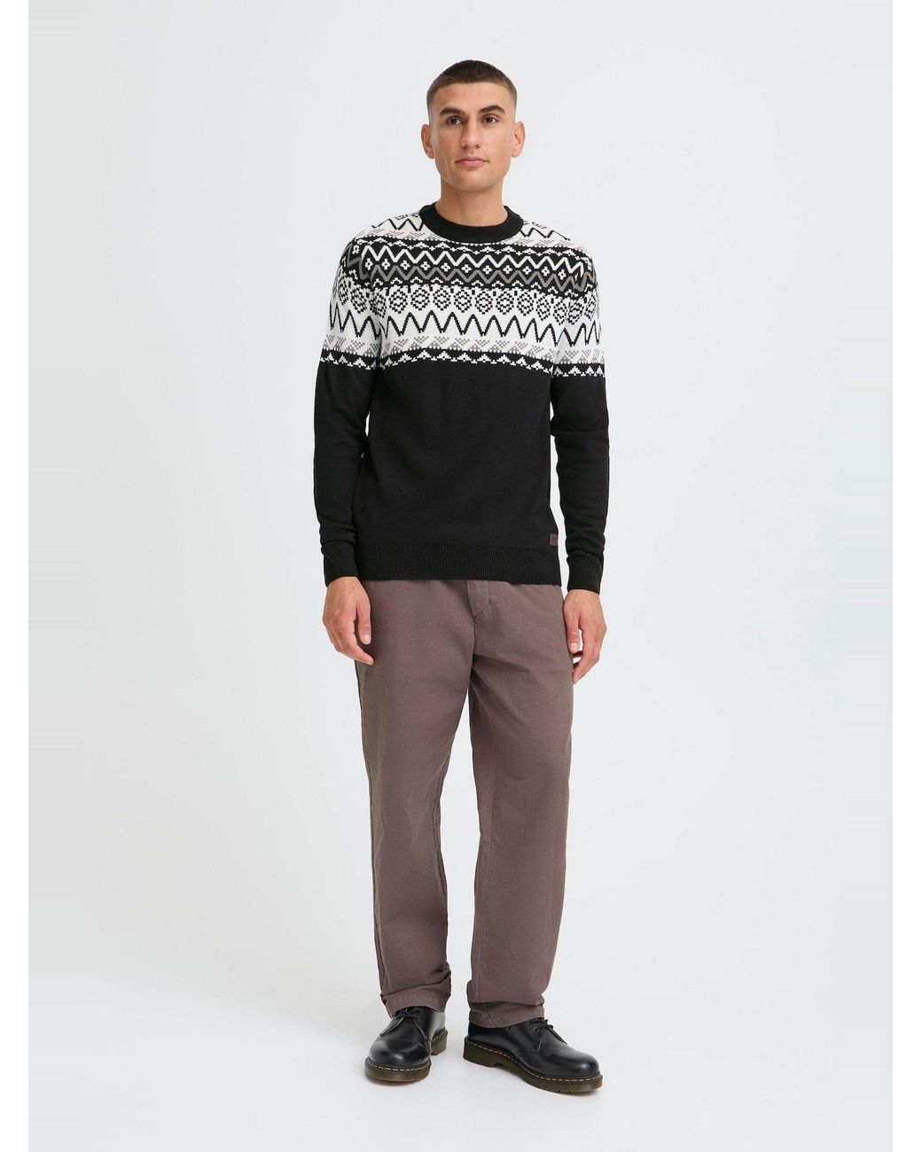 Solid Strickpullover Sdellis in Black für Herren