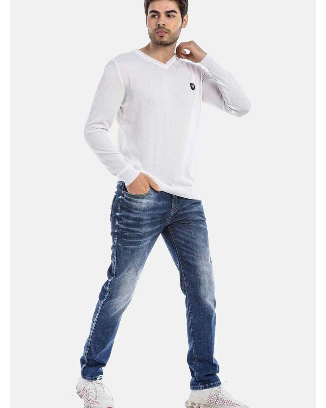 Cipo & Baxx Pullover in White für Herren