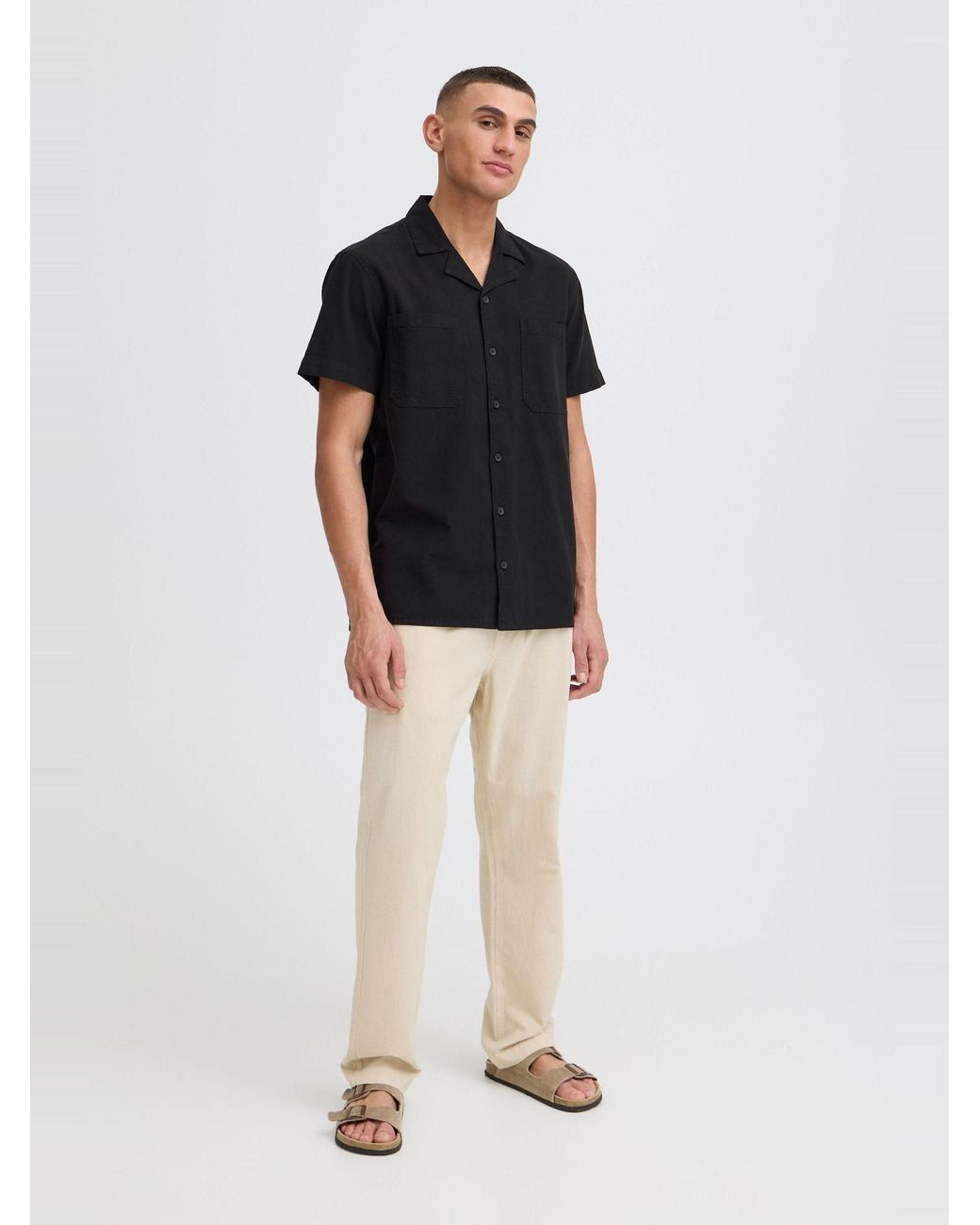 Solid Kurzarmhemd Sdneel in Black für Herren