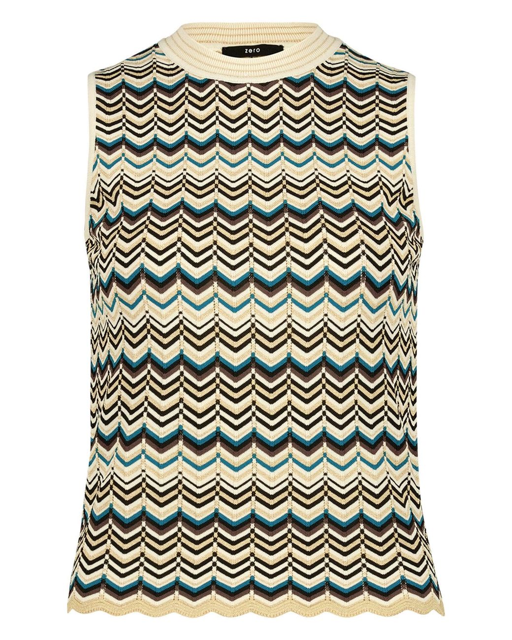 Zero Black Strick-Top Mit Muster
