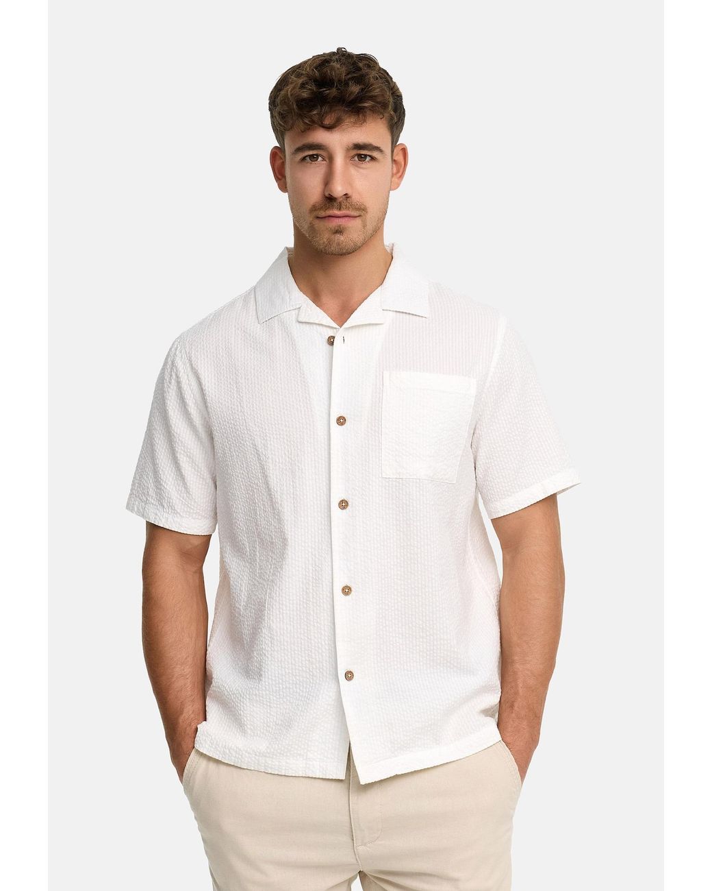 INDICODE Hemd Driller in White für Herren