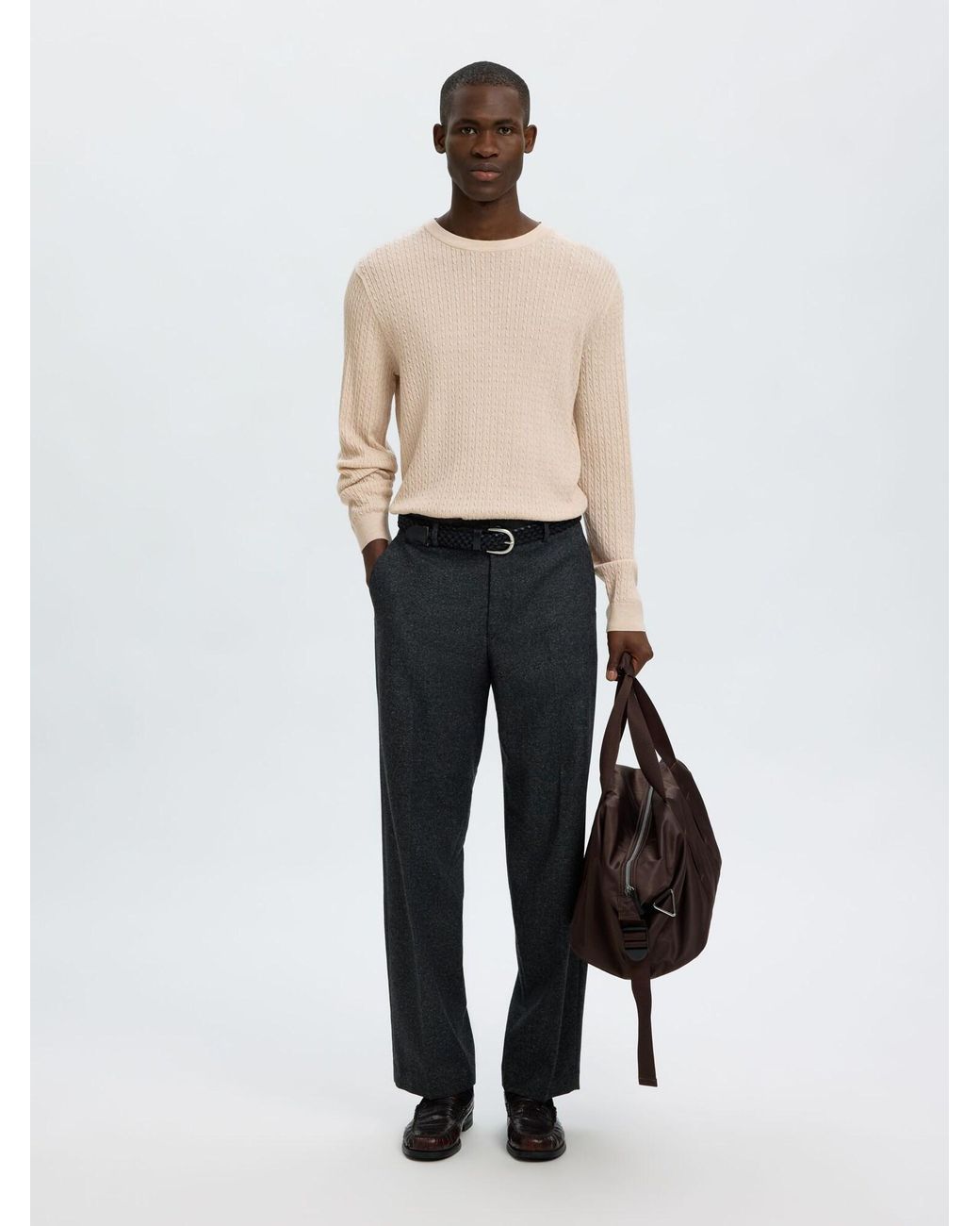SELECTED Pullover in Natural für Herren