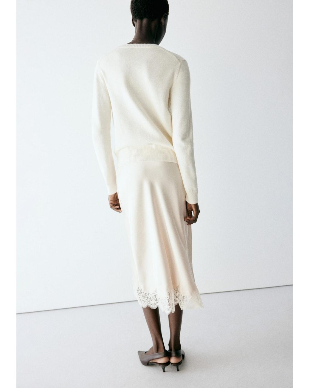 Mango White Pullover Naranji