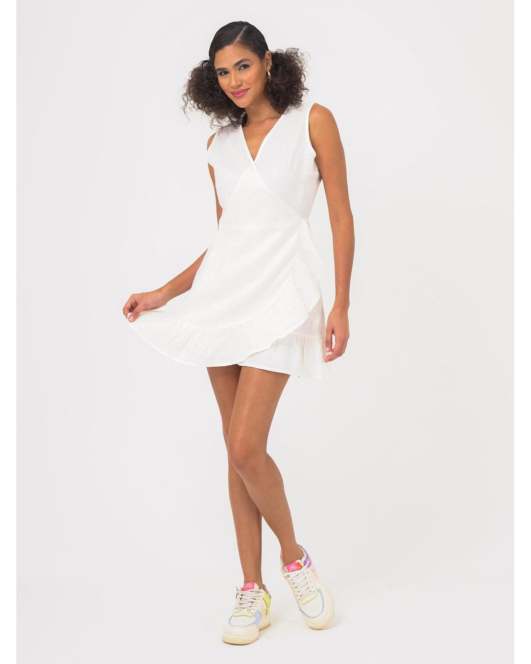 FRESHLIONS White Kleid Mailinda