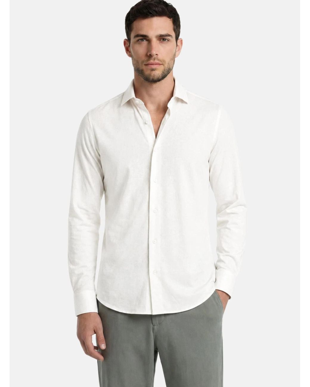 Alea Hemd Camicia Lino in White für Herren