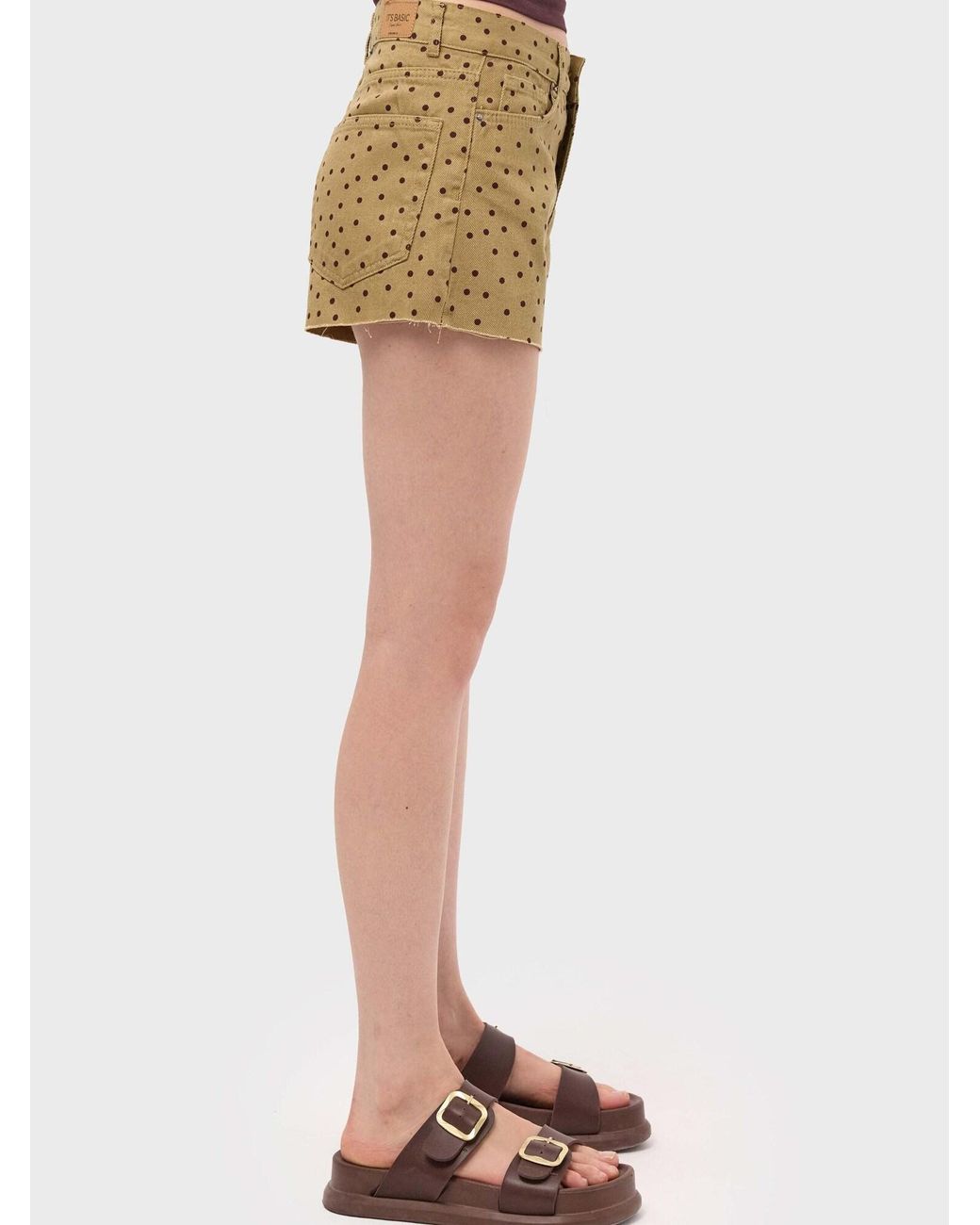 its basic Natural Its Basic Jeans Polka Mini Denim Shorts