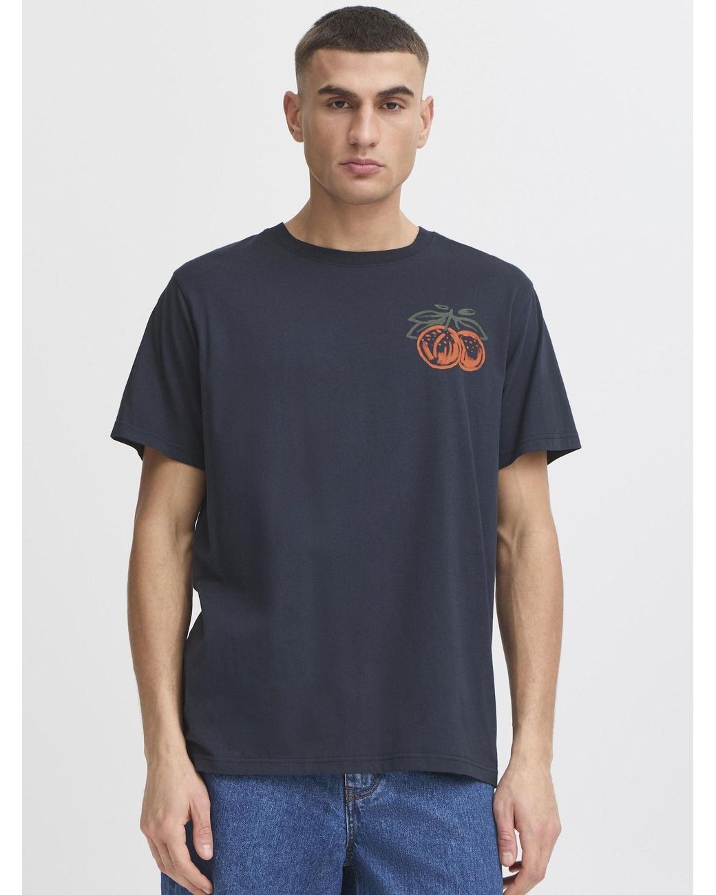 Solid Rundhalsshirt Sdpargav in Blue für Herren