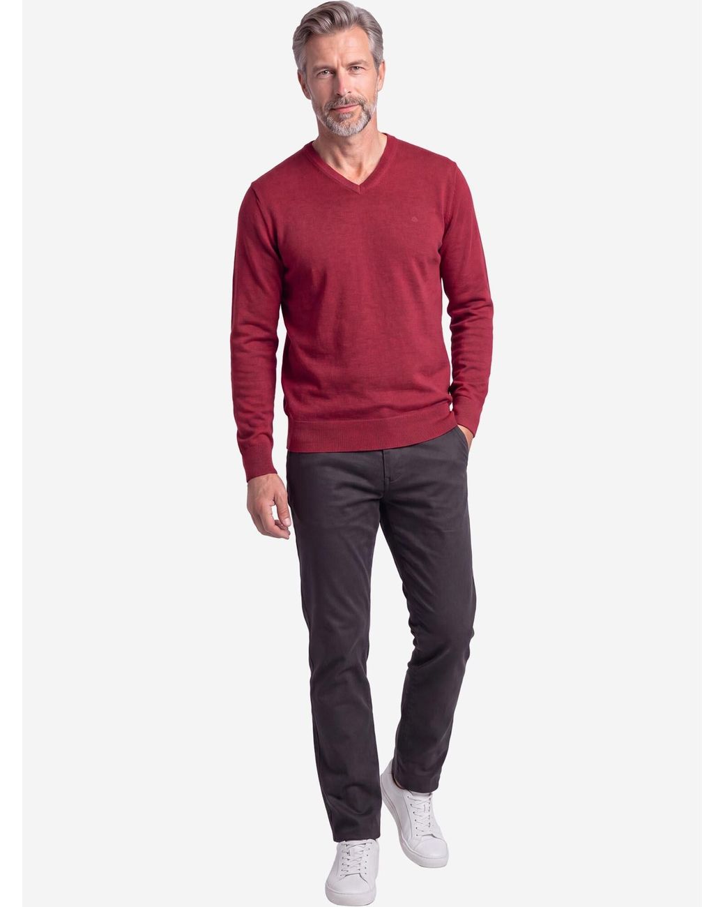 Redmond Pullover Basic in Red für Herren