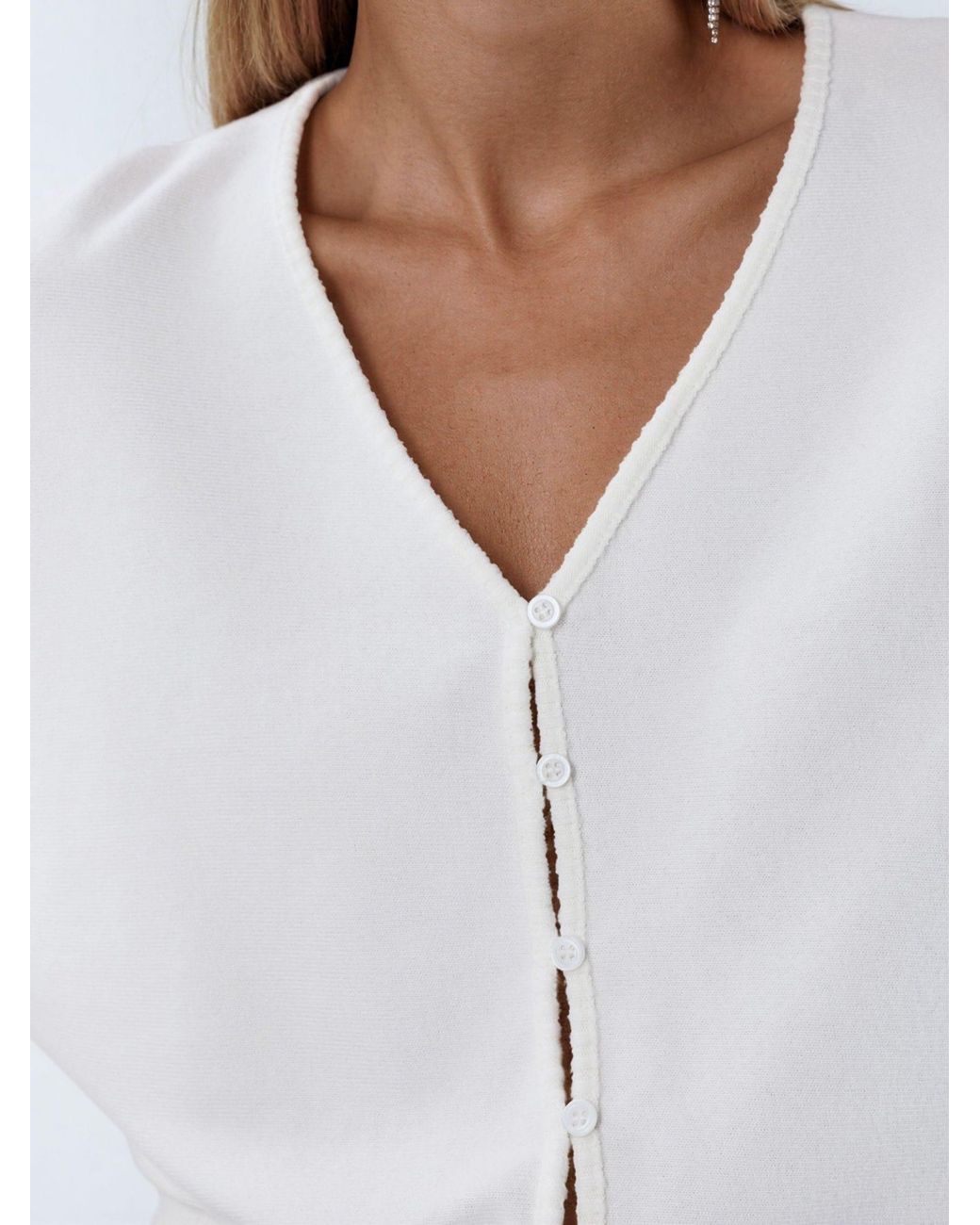 Busem White Strickjacke