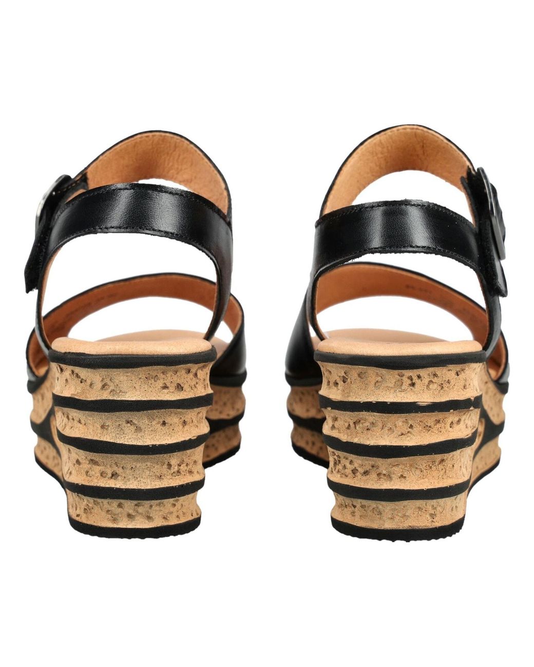 Gabor Black Sandalen Leder Keilsandalette