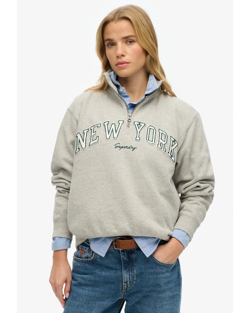 Superdry & Co White Sweatshirt Essentials