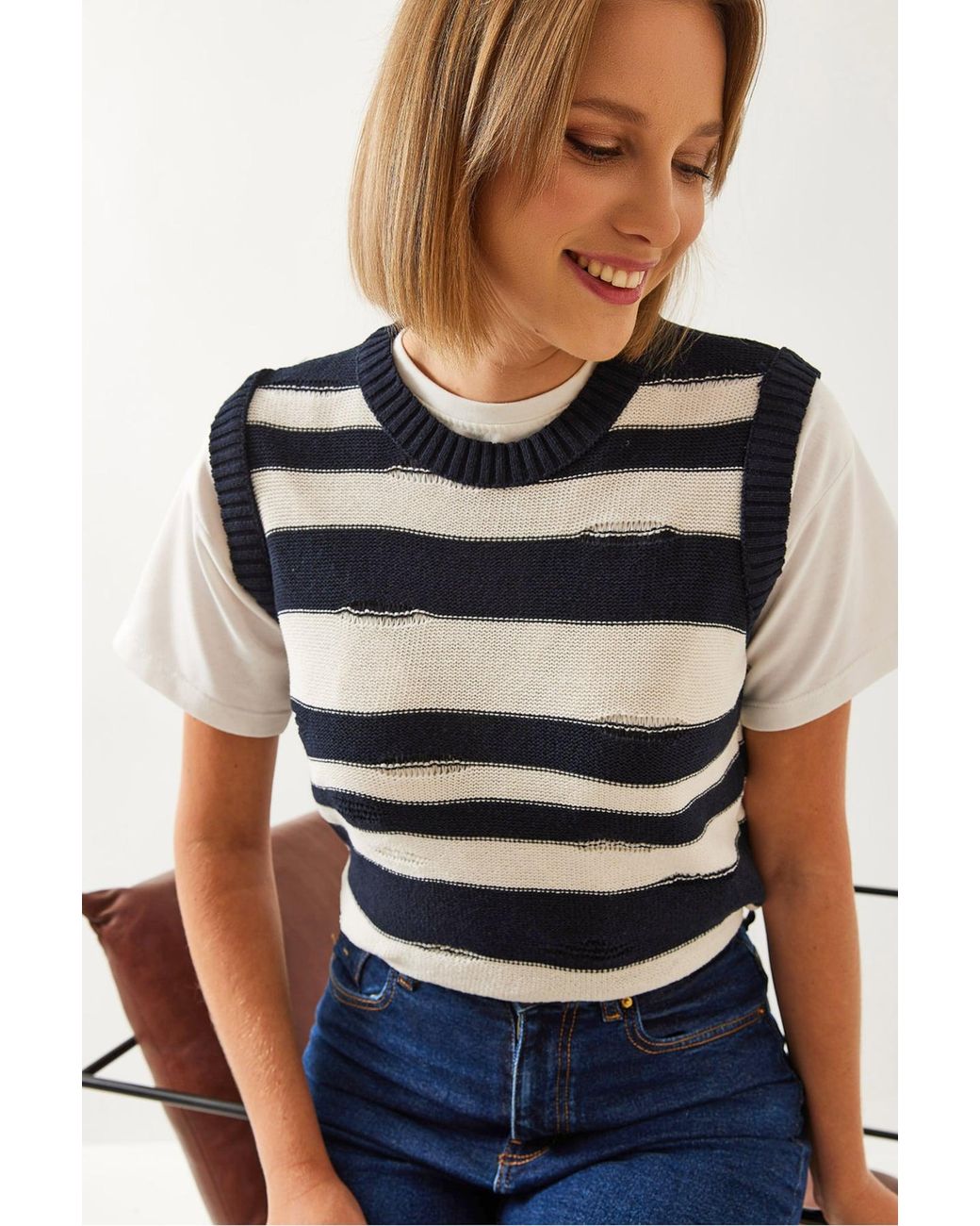 Bianco Lucci Blue Pullunder
