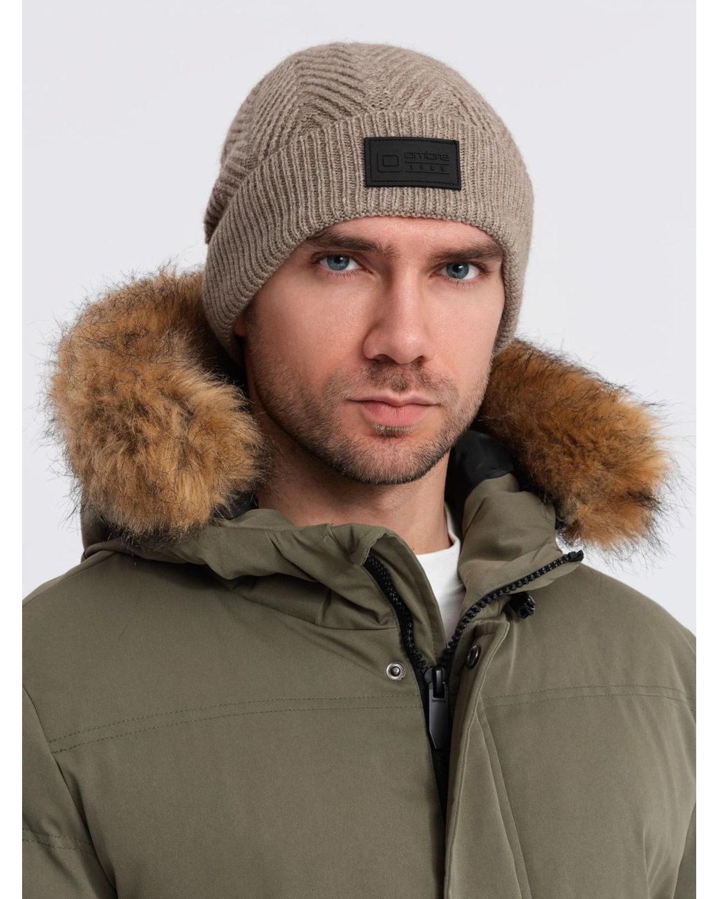 Ombre Mütze in Brown für Herren
