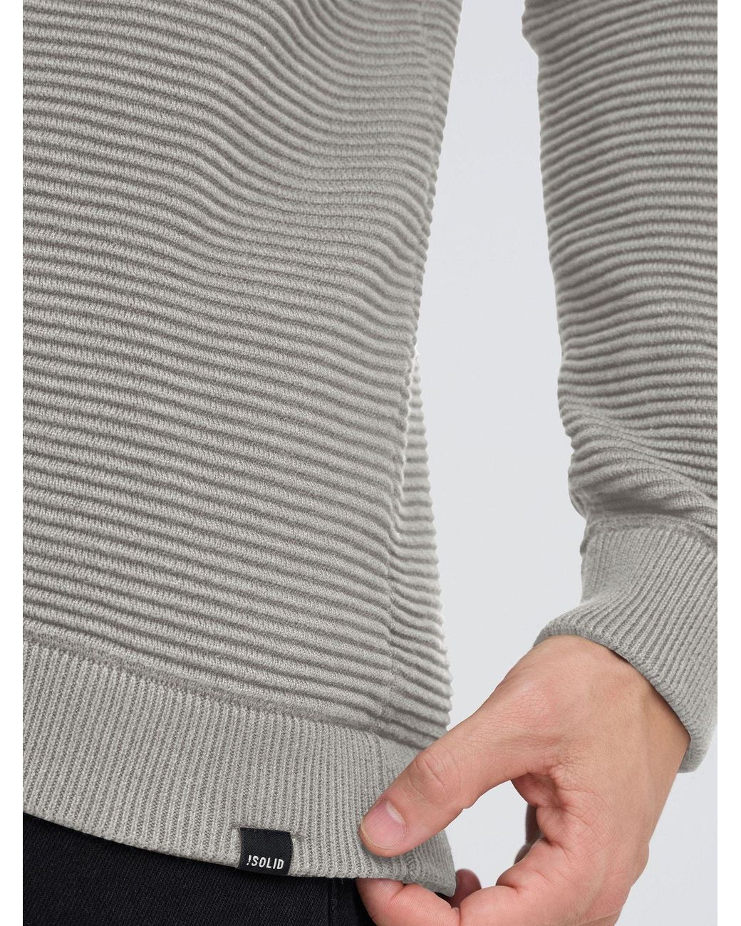 Solid Strickjacke Valencia in Gray für Herren