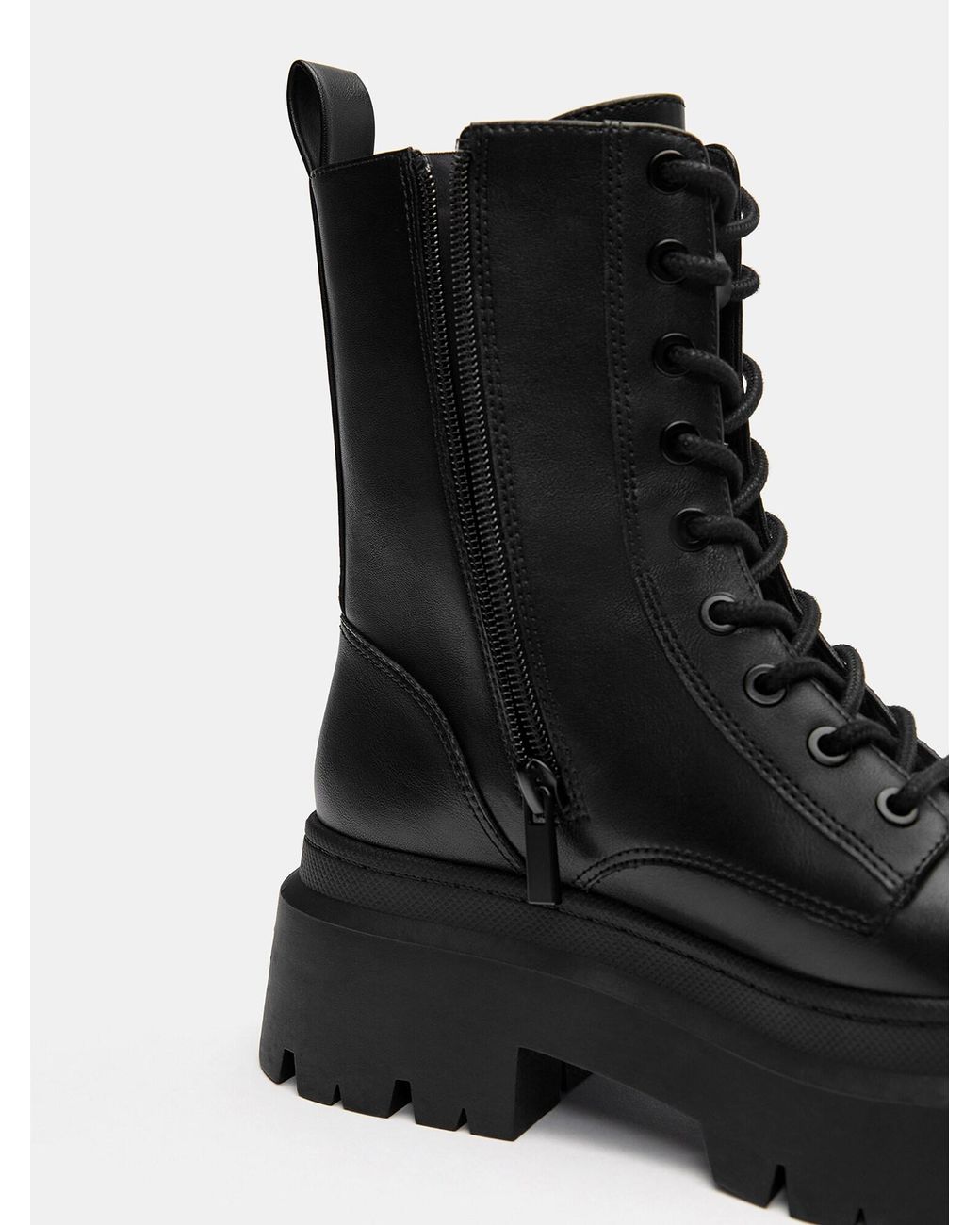 Pull&Bear Black Schnürstiefelette