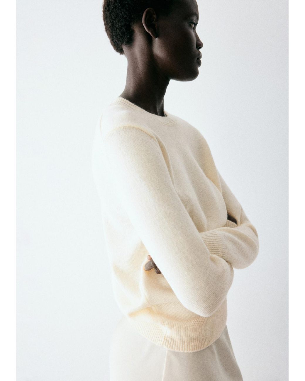 Mango White Pullover Naranji
