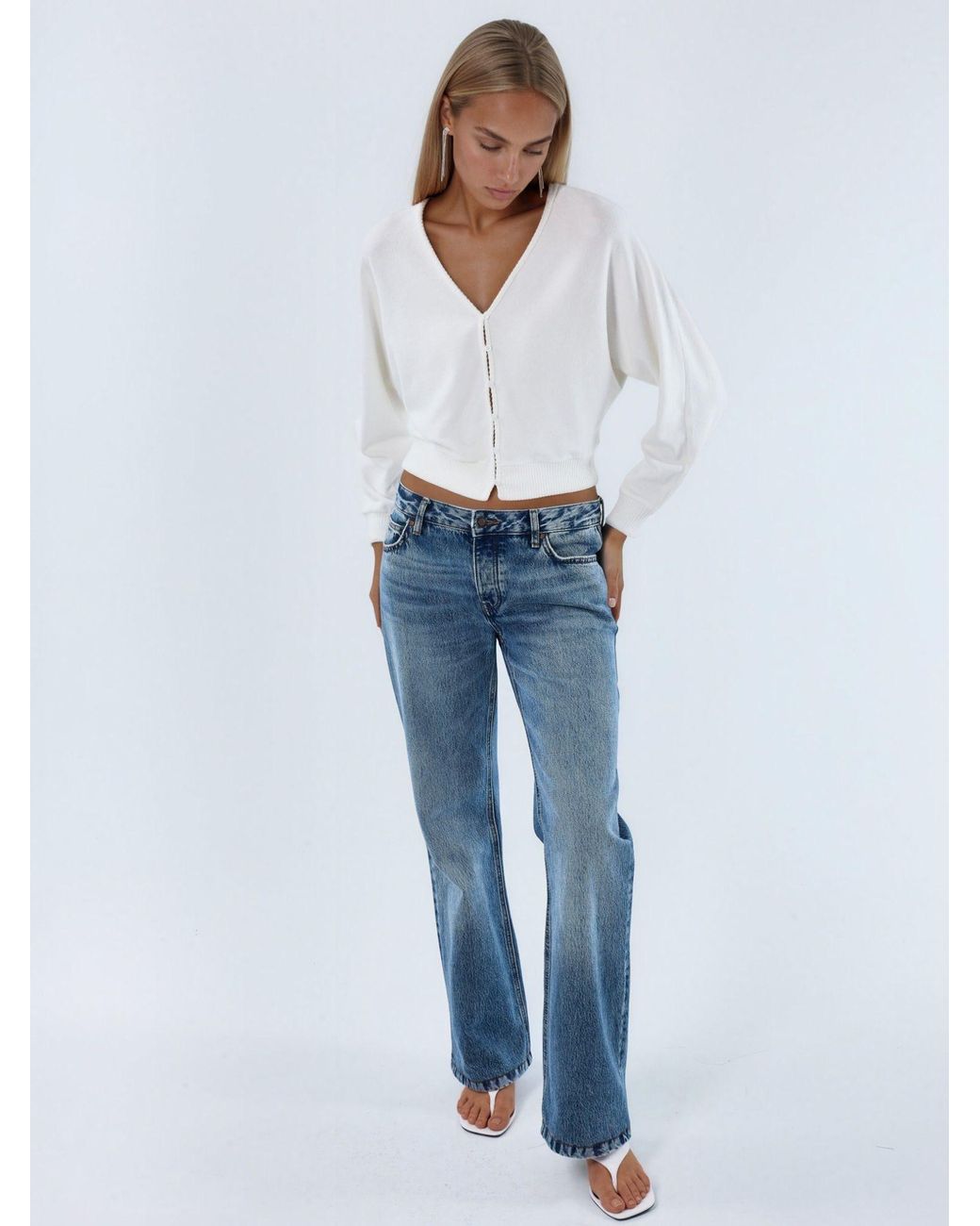 Busem White Strickjacke