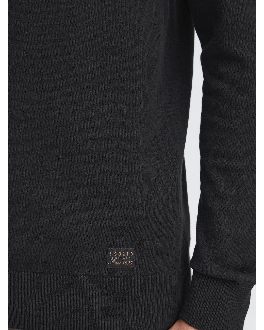 Solid Strickpullover Sdakel in Black für Herren