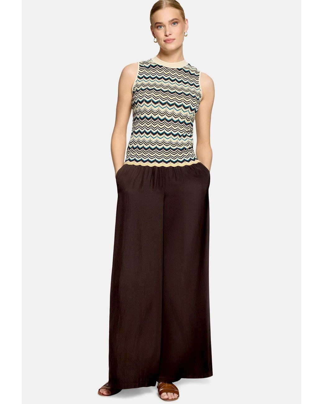Zero Black Strick-Top Mit Muster