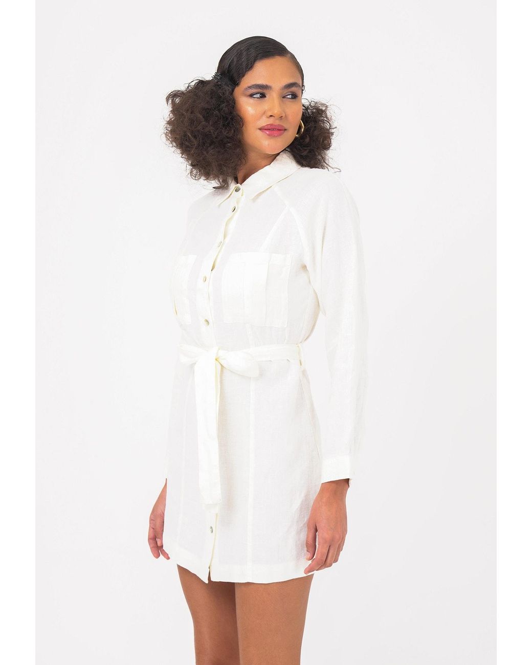 FRESHLIONS White Hemdkleid Belinda