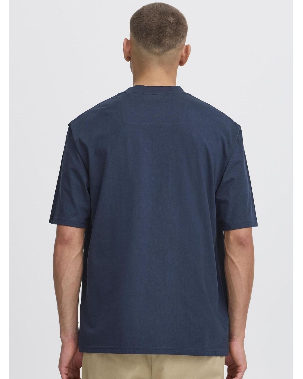 Solid Rundhalsshirt Sdjulian in Blue für Herren