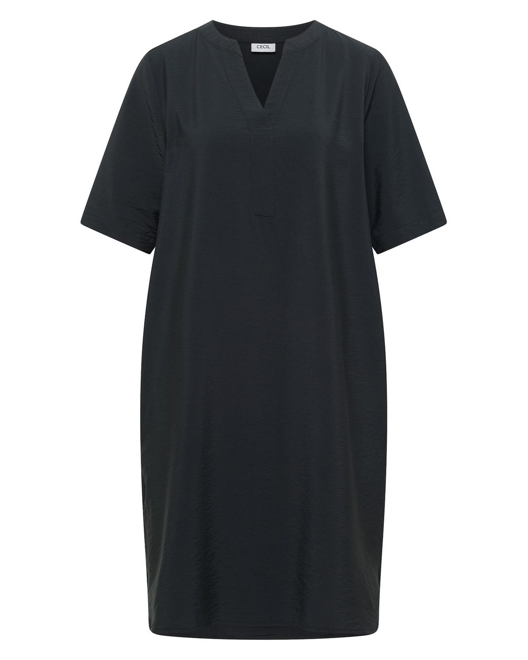 Cecil Black Knielanges Kleid Mit Split Neck