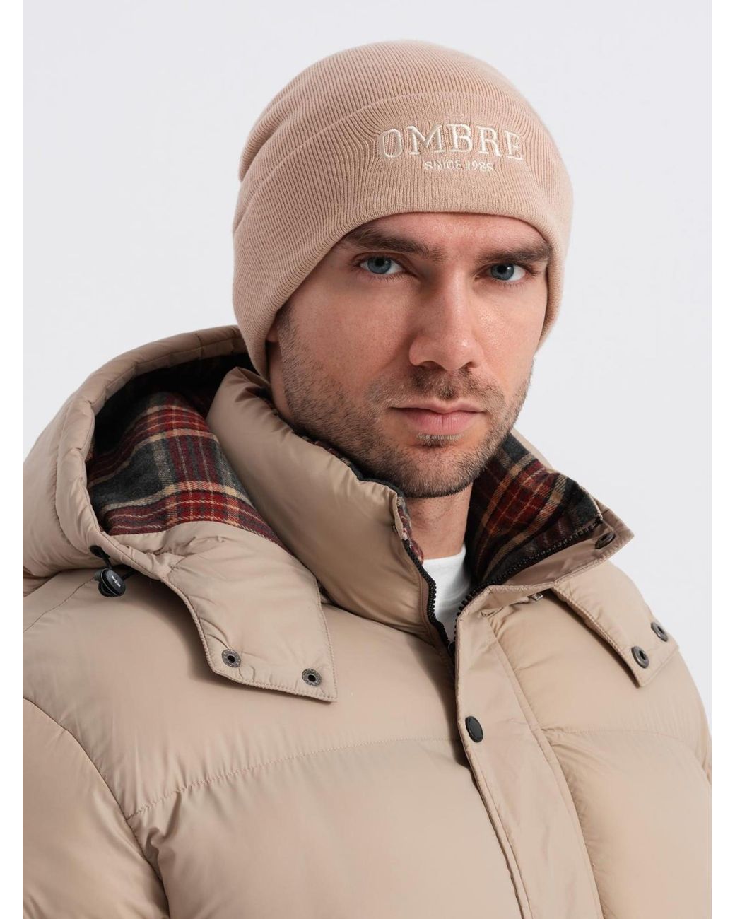 Ombre Mütze Acwh-0120 in Natural für Herren