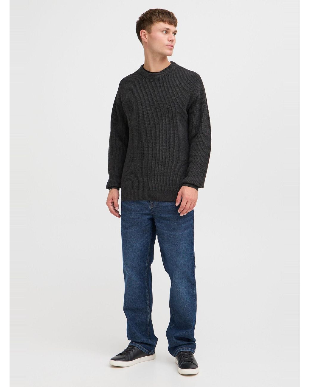 Solid Rundhalspullover Sdgorel in Blue für Herren