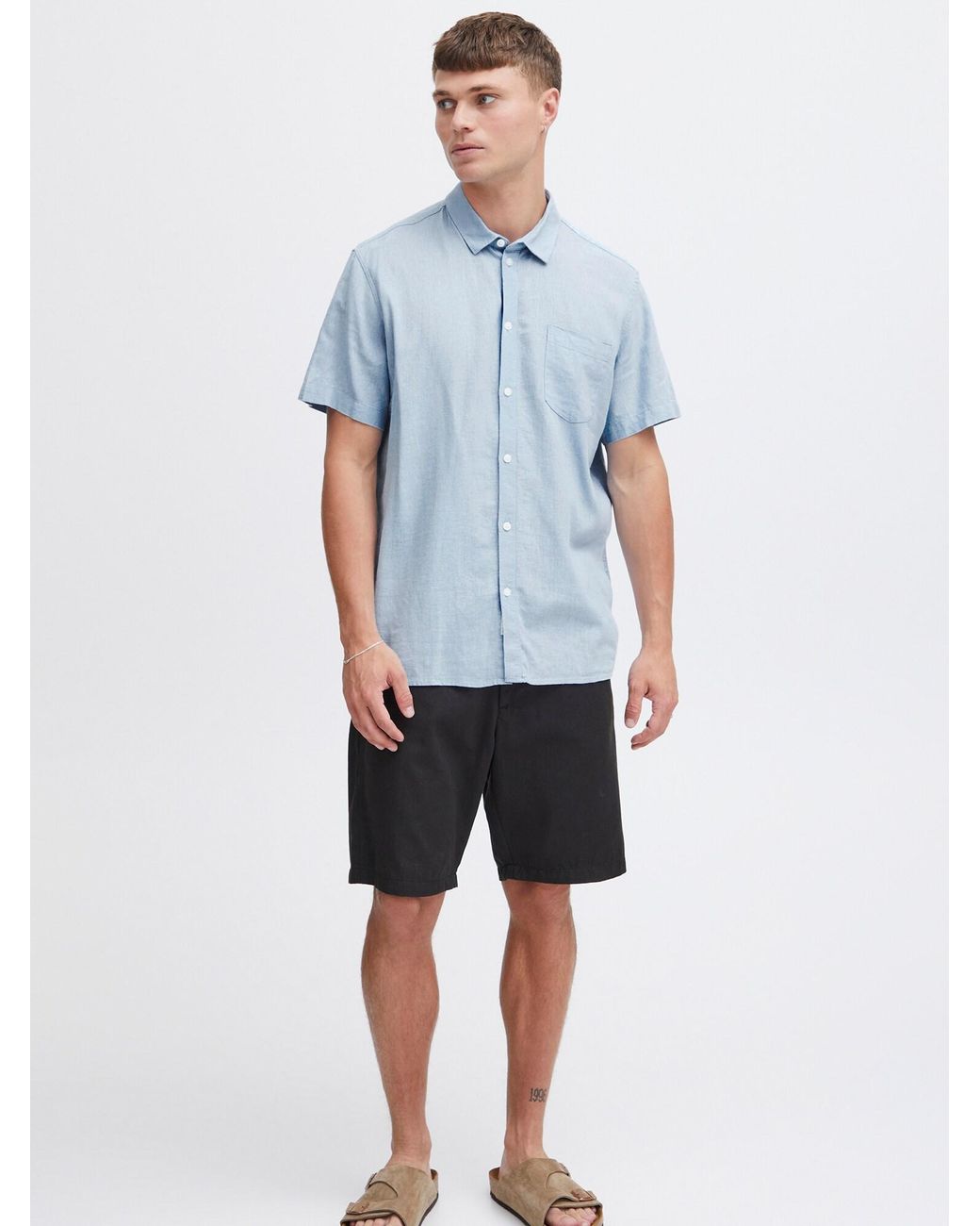 Solid Hemd Allan in Blue für Herren