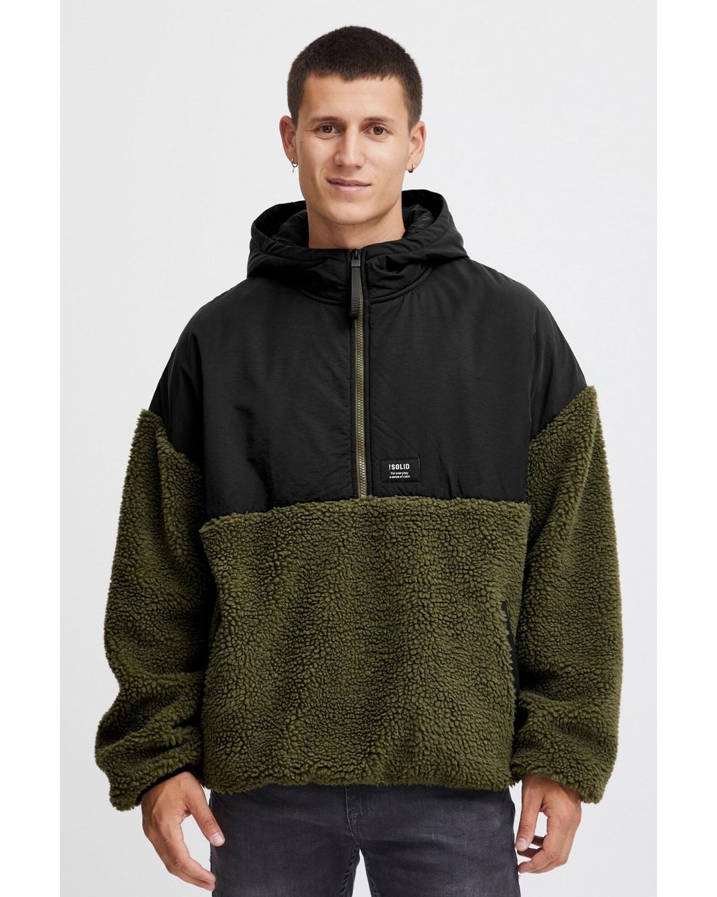 Solid Halfzip Fleecejacke Sdmarco in Green für Herren