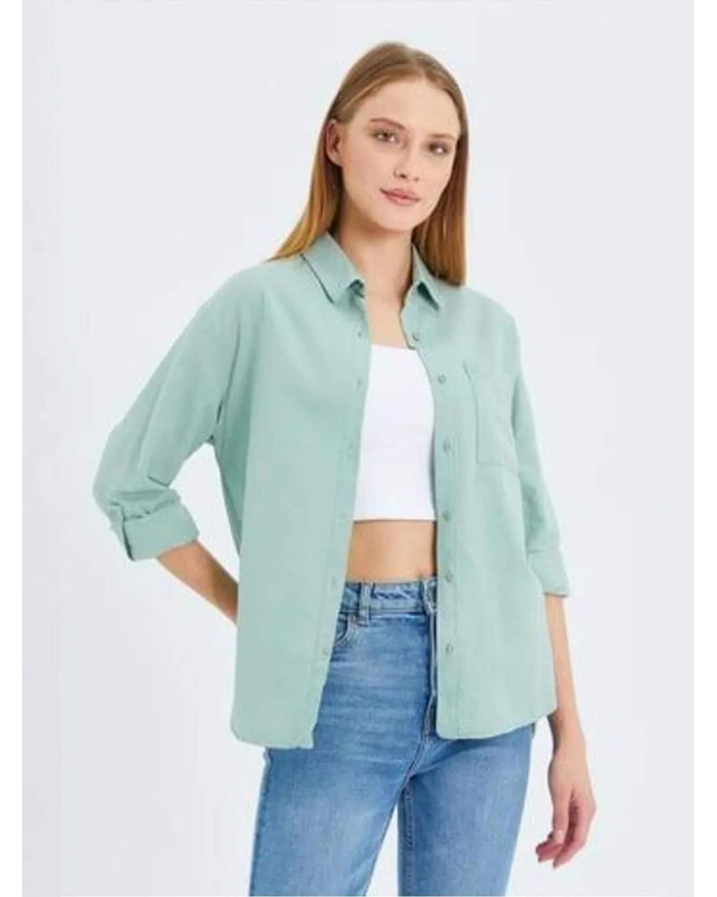 MixRay Green Bluse
