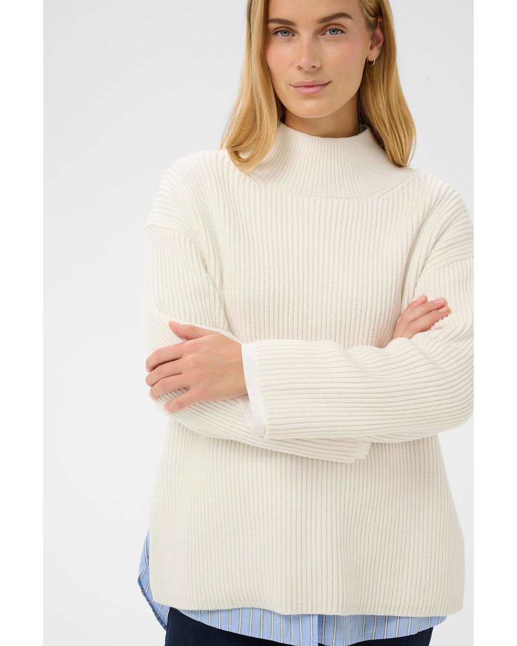 Part Two White Pullover Pwziya