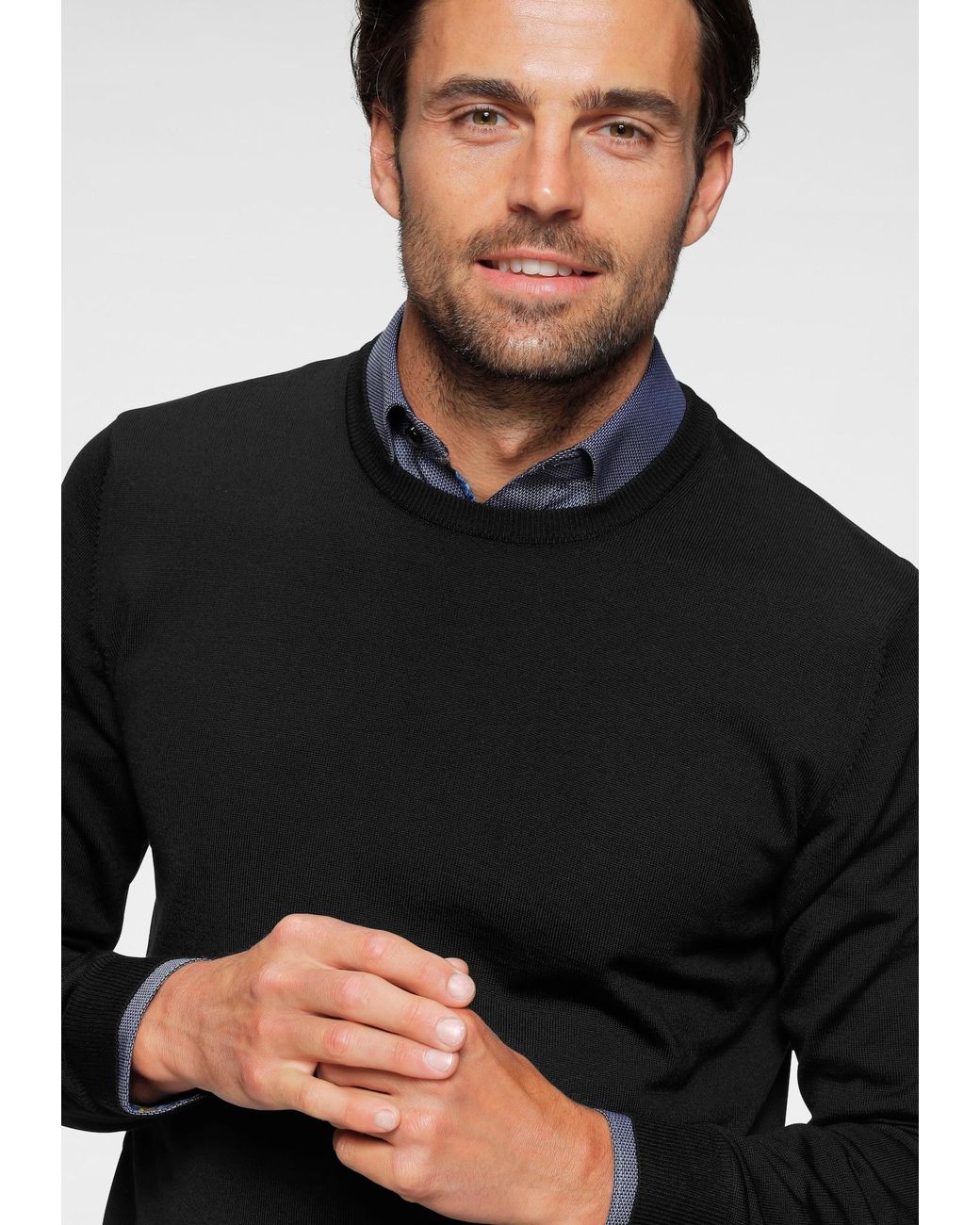 Olymp Pullover in Black für Herren