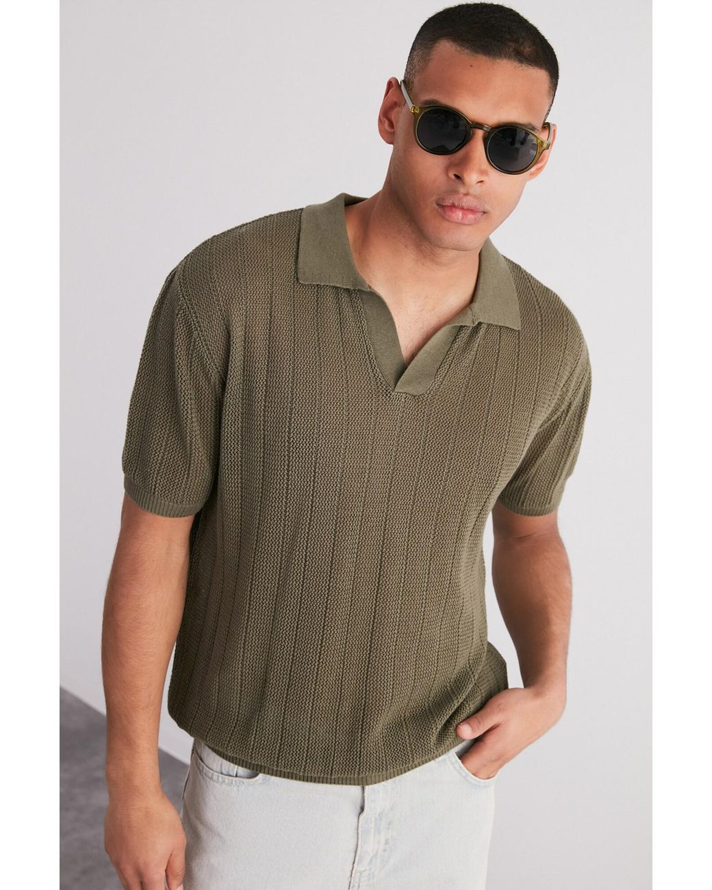 Trendyol Pullover in Green für Herren