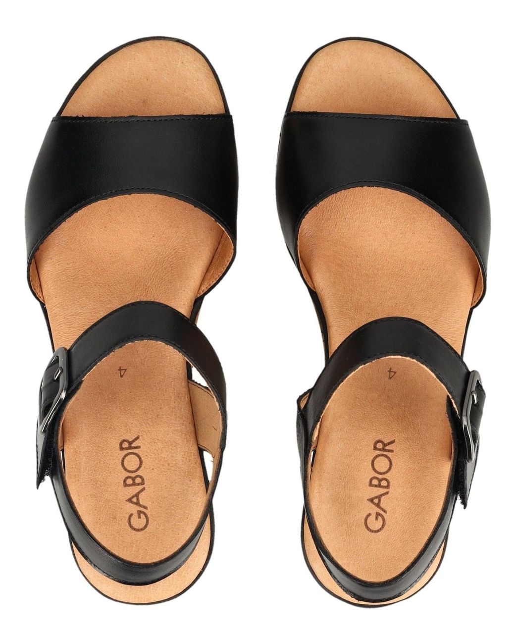 Gabor Black Sandalen Leder Keilsandalette